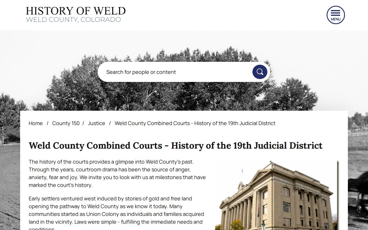 Weld County Water Court Division 1 history source