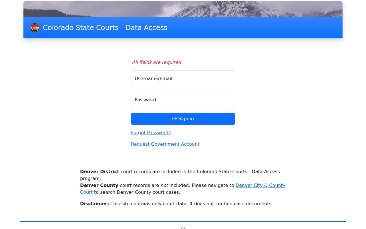 Weld County court records Colorado State Courts Data Access login