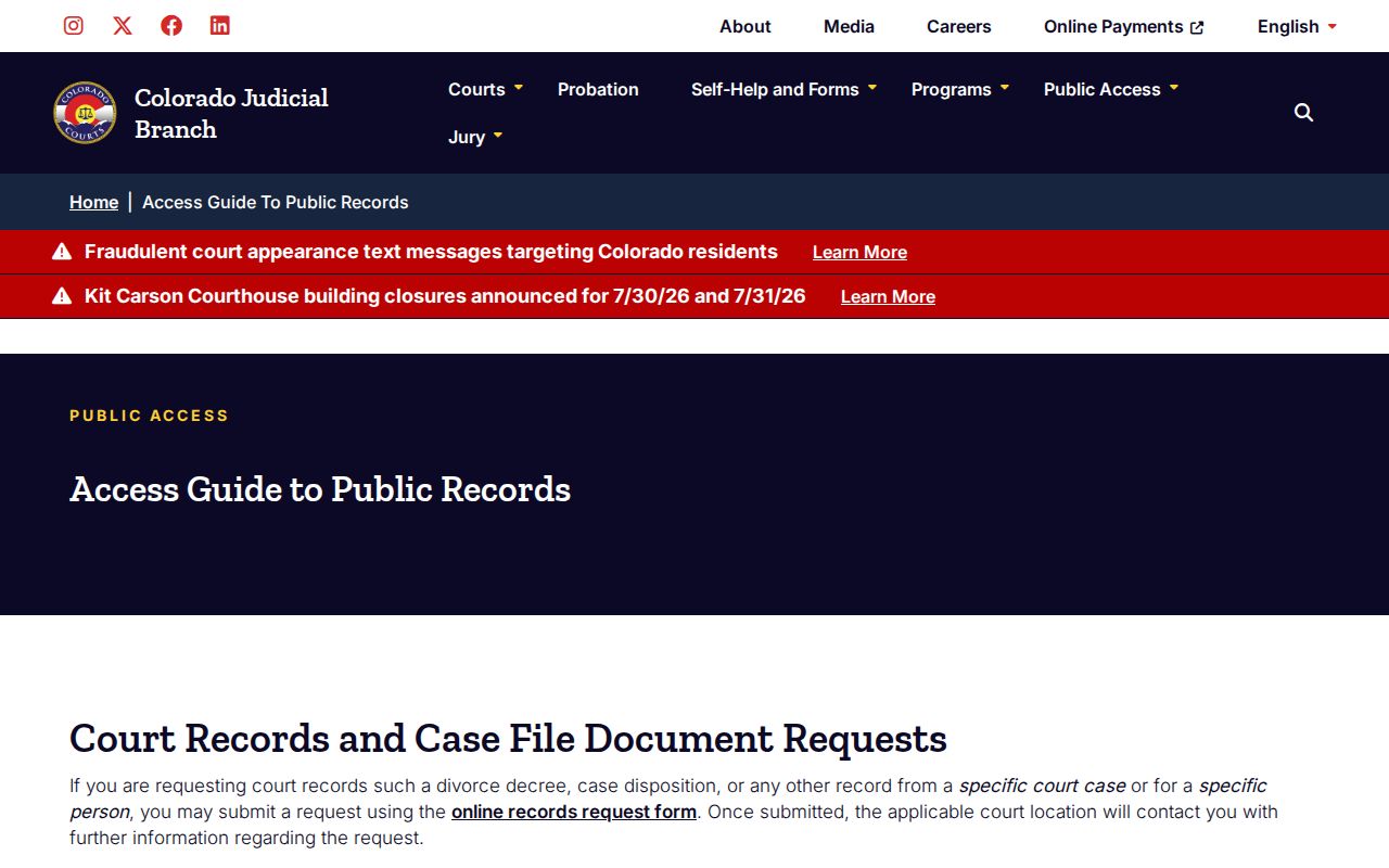 Weld County court records public access guide