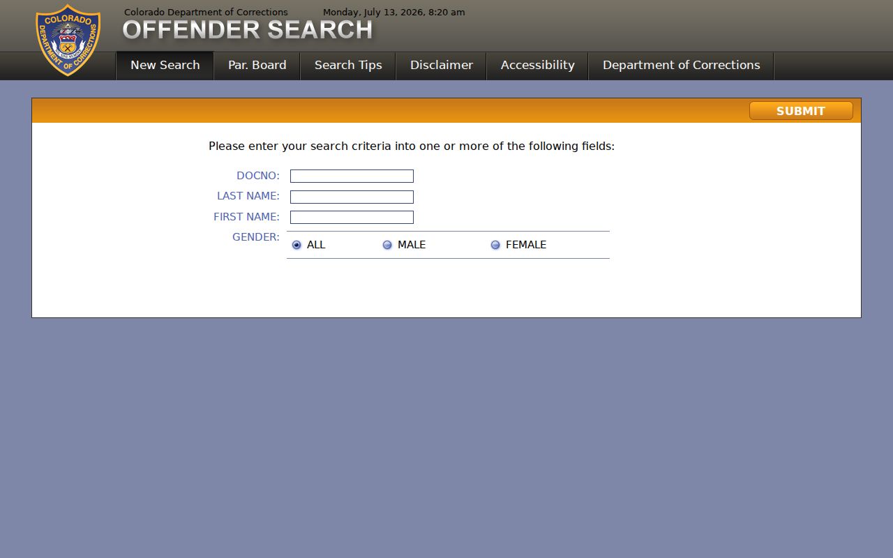 Weld County criminal court records Colorado DOC offender search