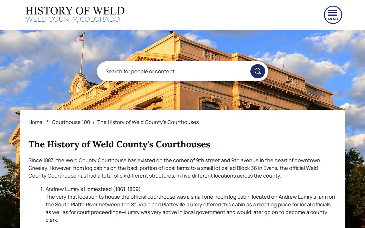 Weld County court records courthouse history