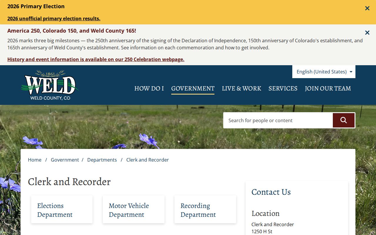Weld County Clerk and Recorder court related records