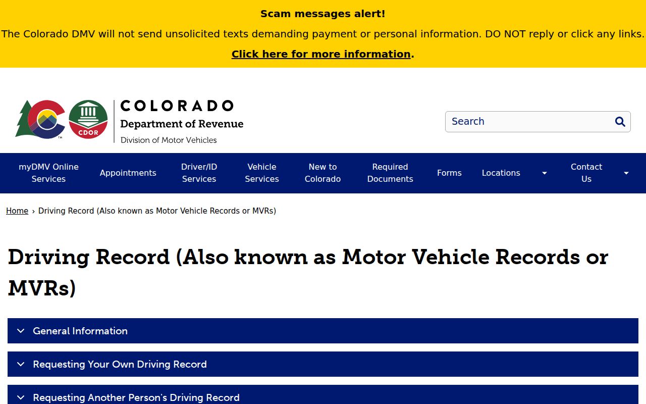 Weld County traffic court records DMV motor vehicle record request