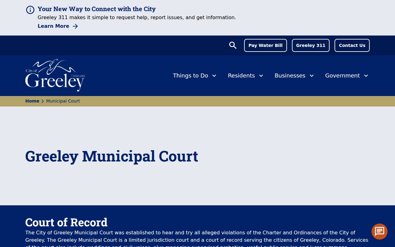 Weld County traffic court records Greeley Municipal Court