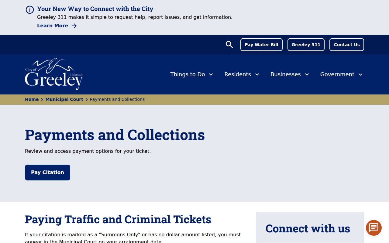 Weld County traffic court records Greeley payment page